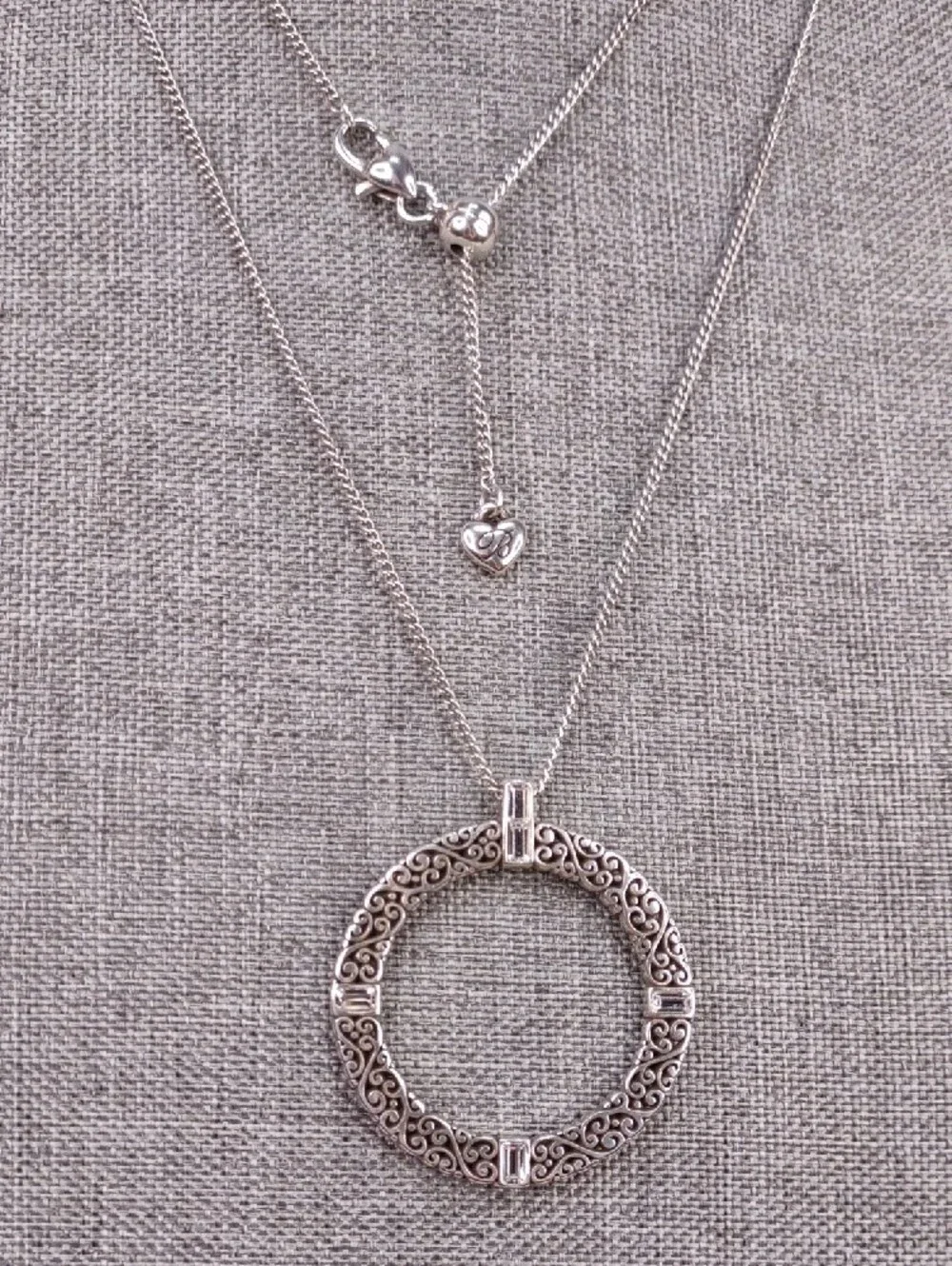 Brighton Silver-Tone Double Layer Filigree Circle Necklace